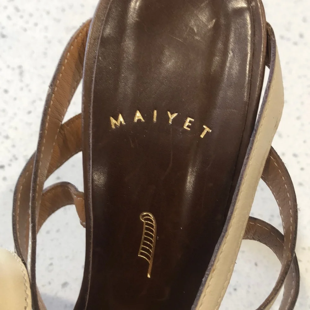 Maiyet leather strappy peep toe Kristy heels - Picture 7 of 13